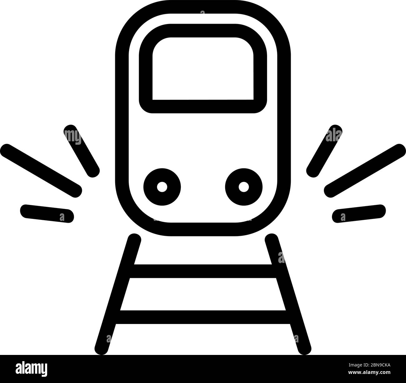 Sound der Annäherung Zug Symbol Vektor-Umriss Illustration Stock Vektor