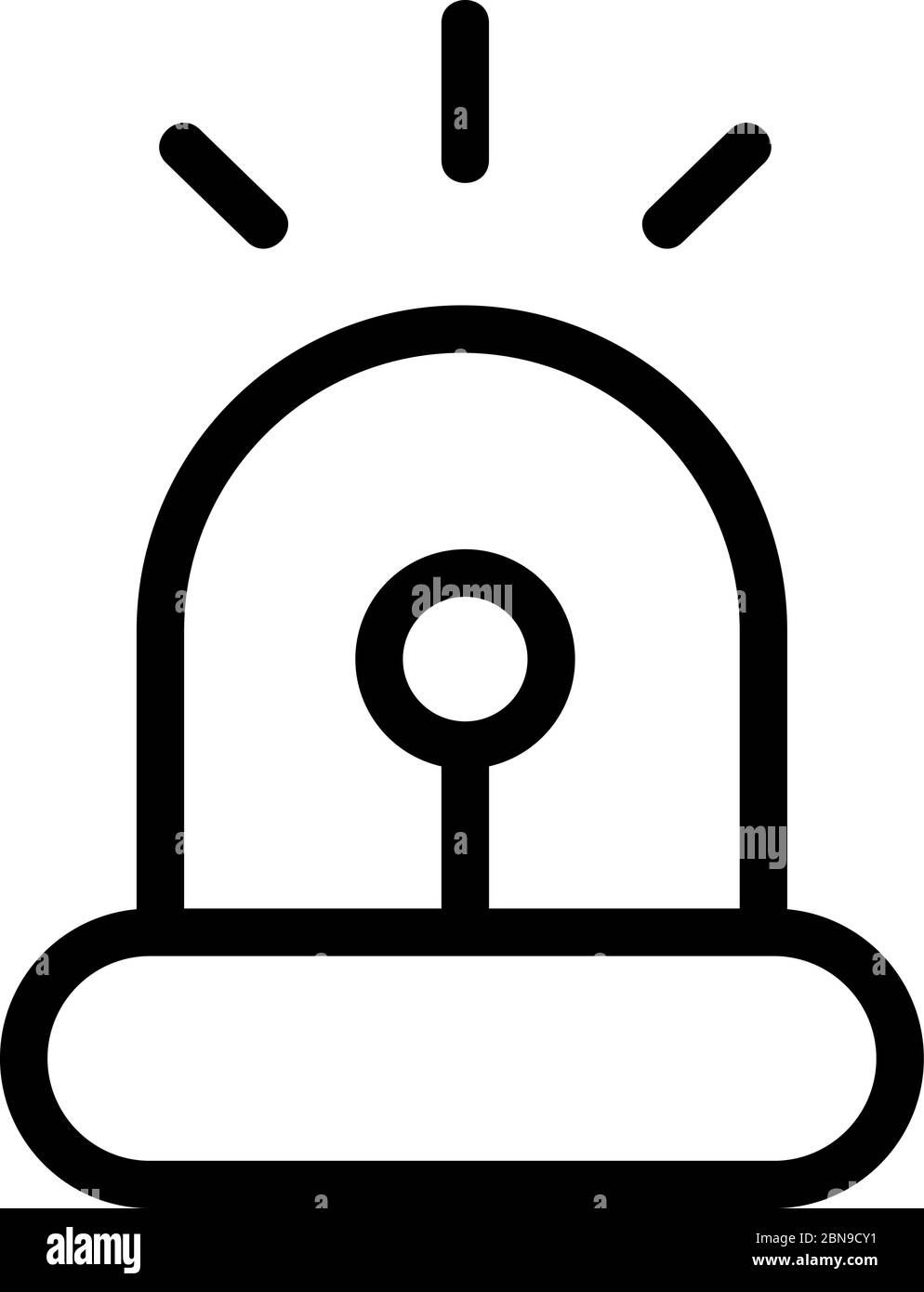 Sound der Polizei Flasher Symbol Vektor-Umriss Illustration Stock Vektor