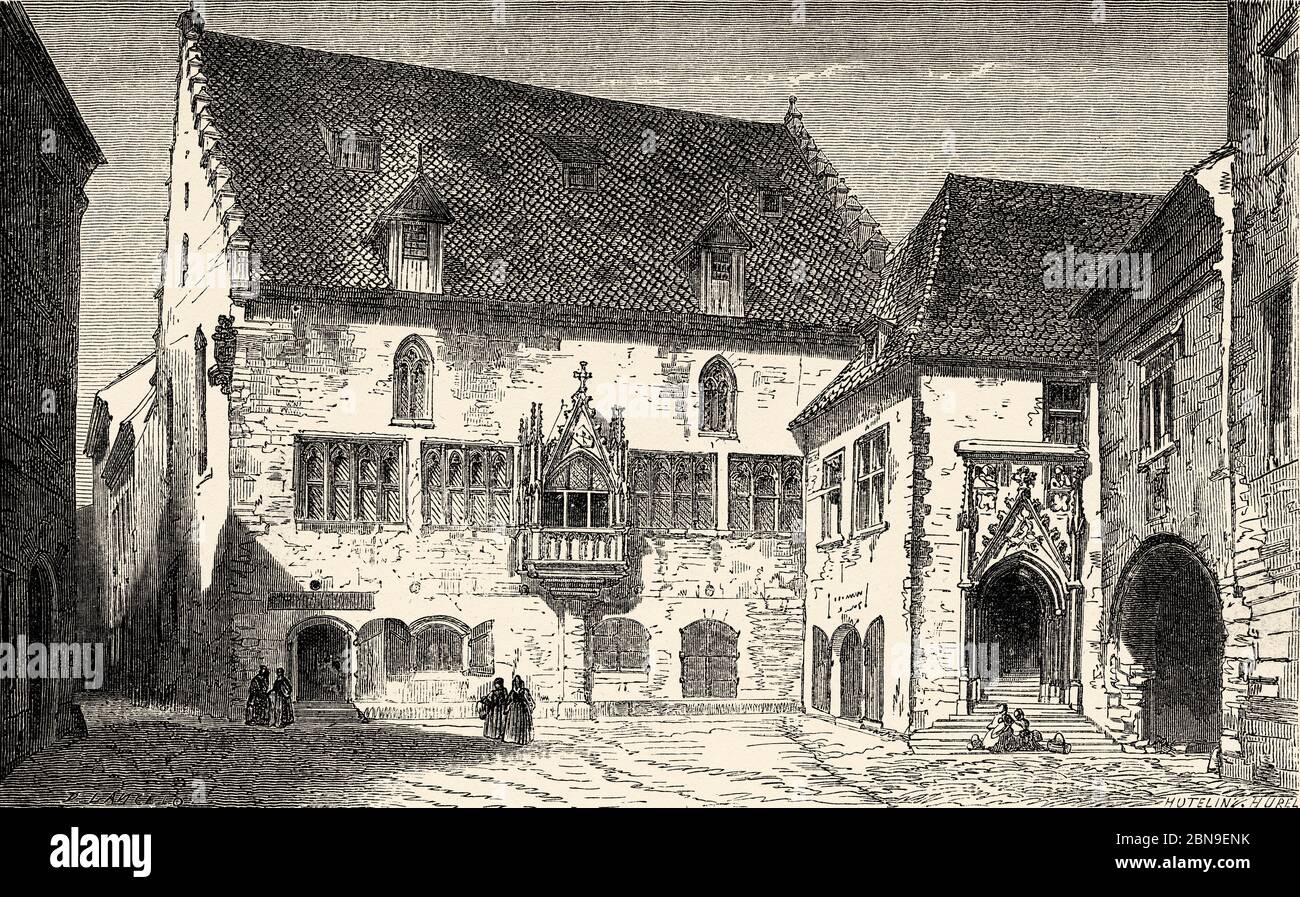 Rathaus, Regensburg. Bayern, Deutschland Europa. Alte gravierte Illustration aus dem 19. Jahrhundert, Le Tour du Monde 1863 Stockfoto