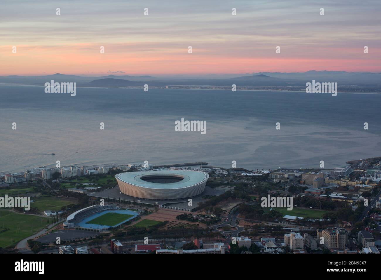 Kapstadt Stadion, vom Tafelberg aus gesehen Stockfoto