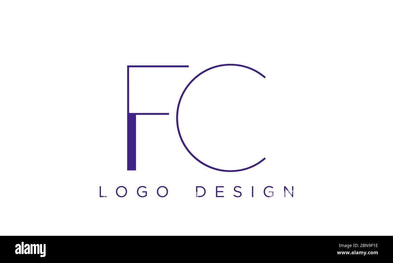 Vorlage für das anfängliche FC-Logo-Monogramm. Einfache elegante Form Stil modernes Logo. Stock Vektor