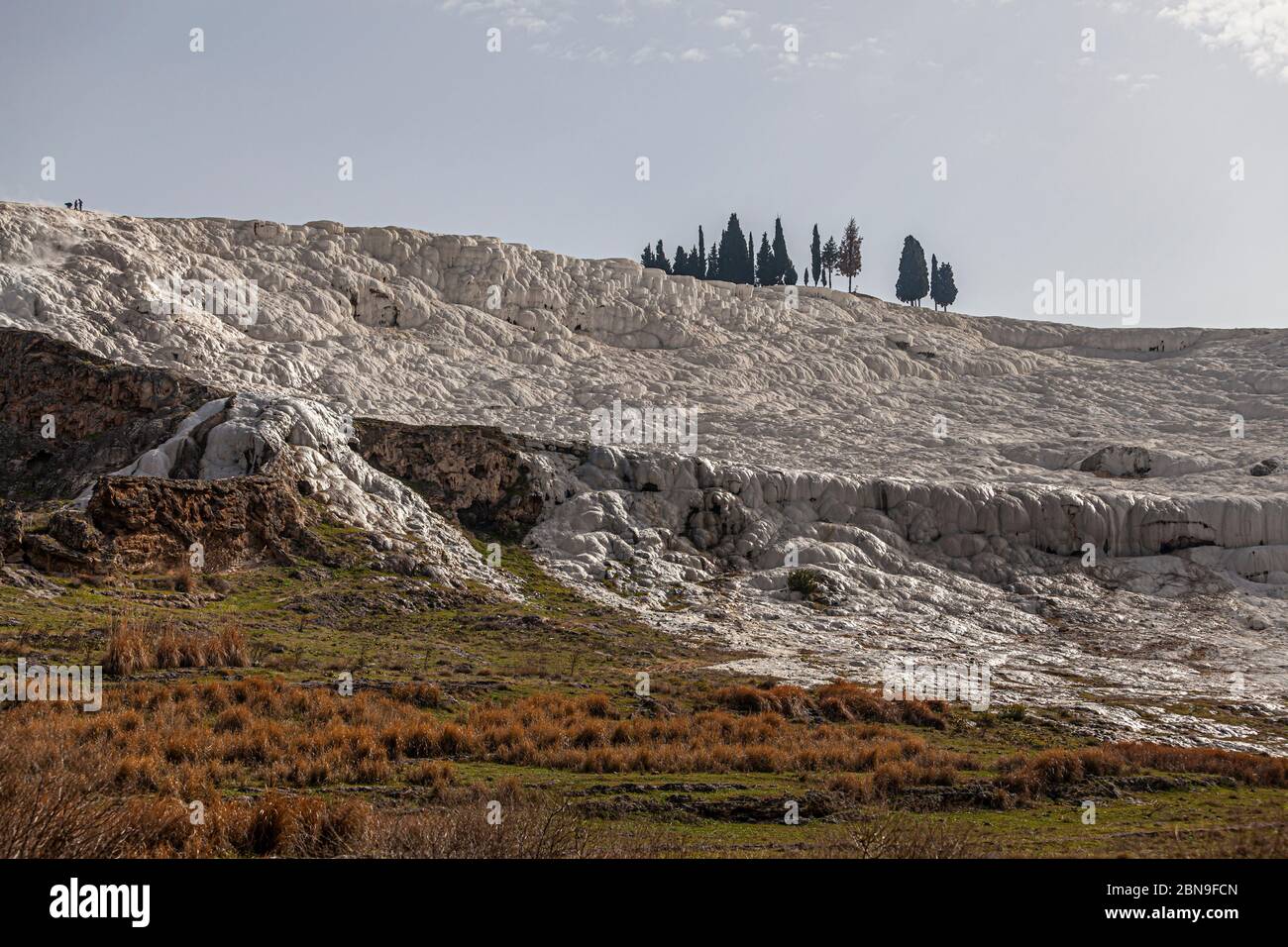 Kalksteinfelsen in Pamukkale, Türkei Stockfoto