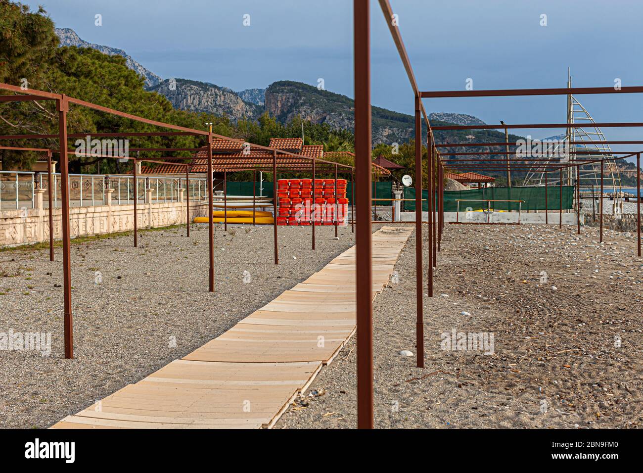 Verlassene Touristenanlagen in der Türkei Stockfoto