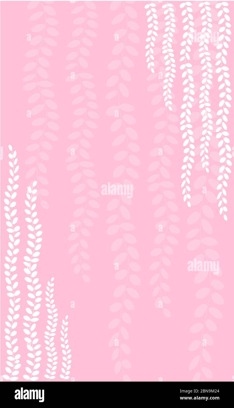 Weiße Strings von Perlenpflanzen Print auf rosa Hintergrund vertikalen Banner Stockfoto