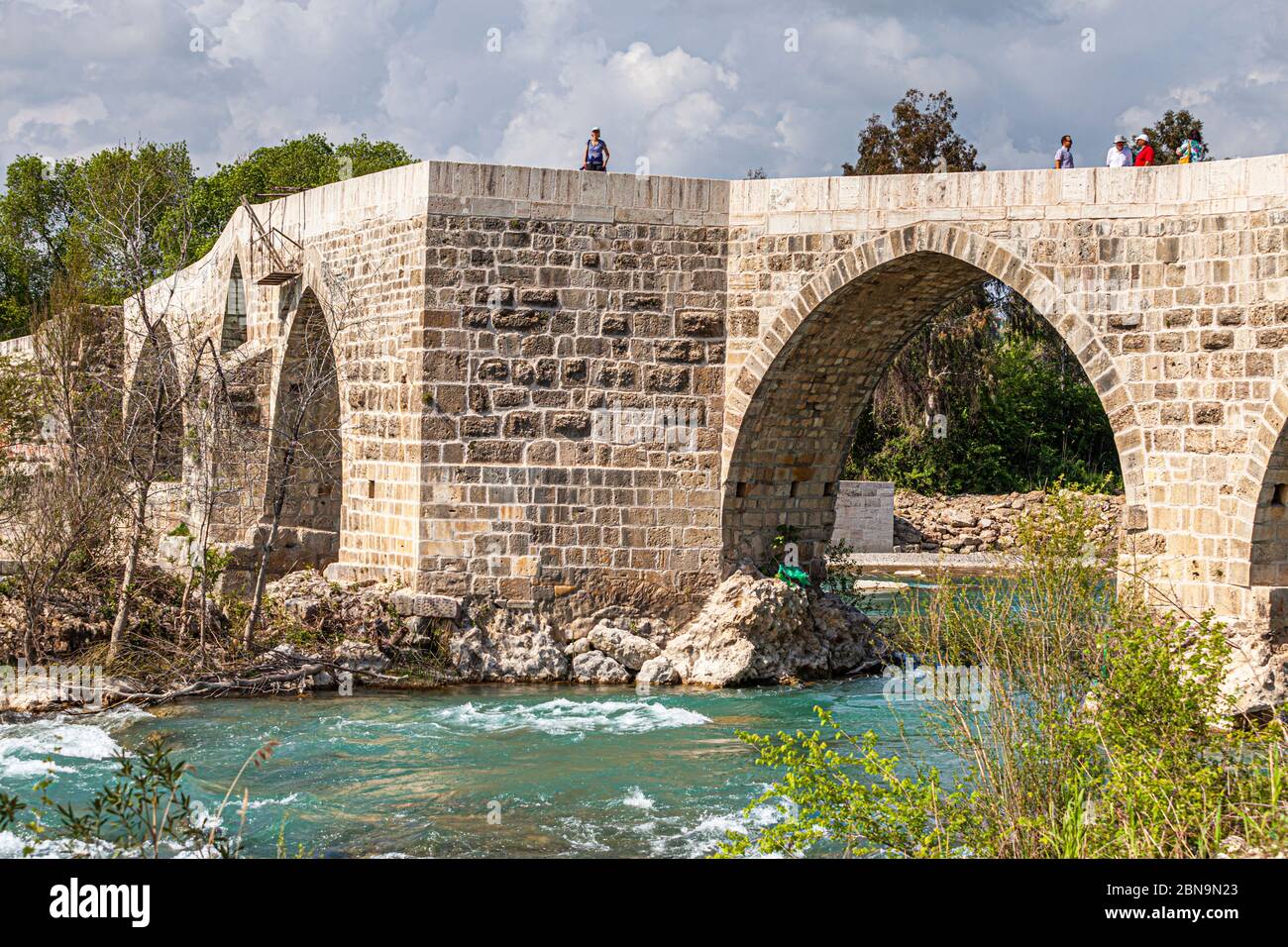 Eurymedon Brücke in Aspendos bei Serik, Türkei Stockfoto