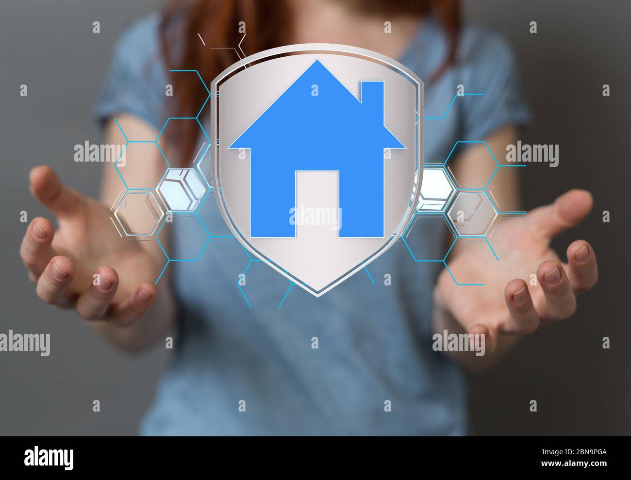 Ein Smart Home: SmartHome-Symbol für Hausautomatisierung Stockfoto