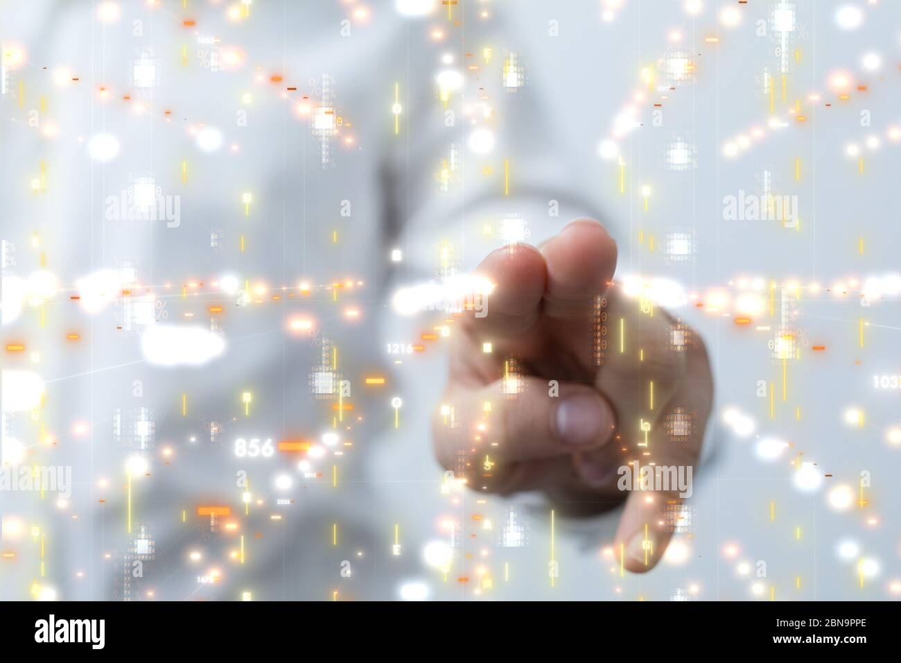 Eine Touchscreen-Technologie. Moderne Touchscreen-Technologie der Zukunft Stockfoto