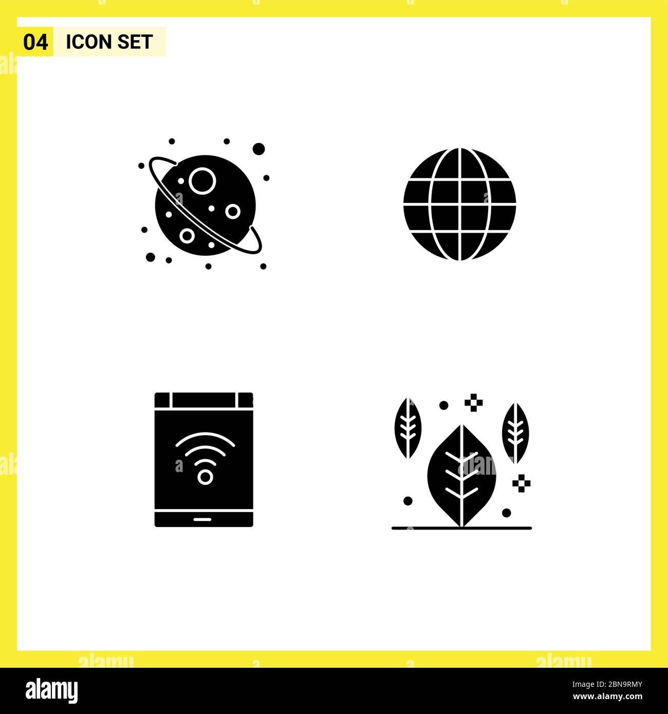 4 Kreative Symbole Moderne Zeichen und Symbole von Raum, Netzwerk, Welt, ineternet, Smartphone editierbar Vektor Design-Elemente Stock Vektor
