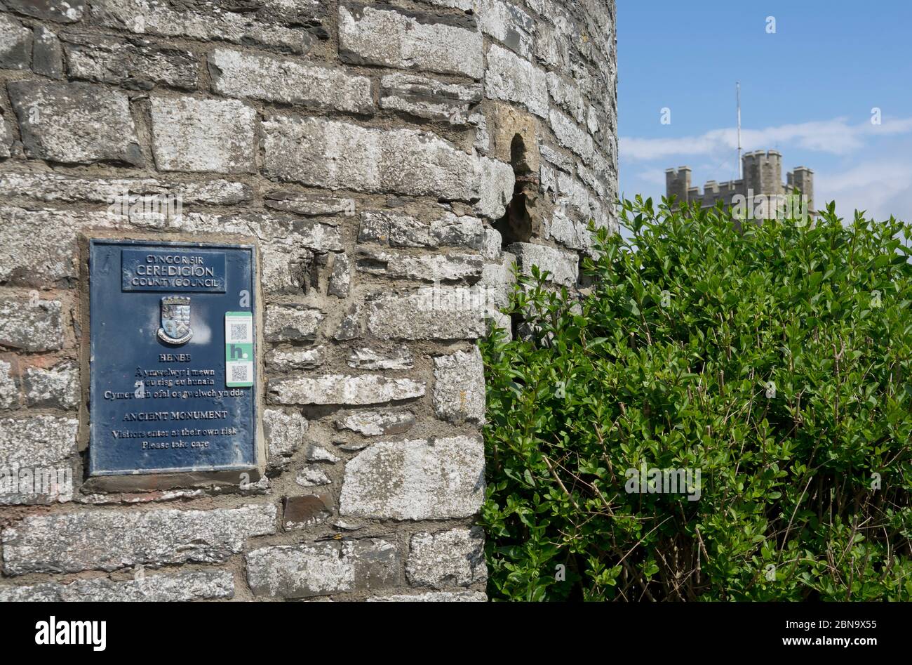 Ruinen des mittelalterlichen Aberystwyth Castle (Castell Aberystwyth) Aberystwyth, Ceredigion, Wales, Großbritannien Stockfoto