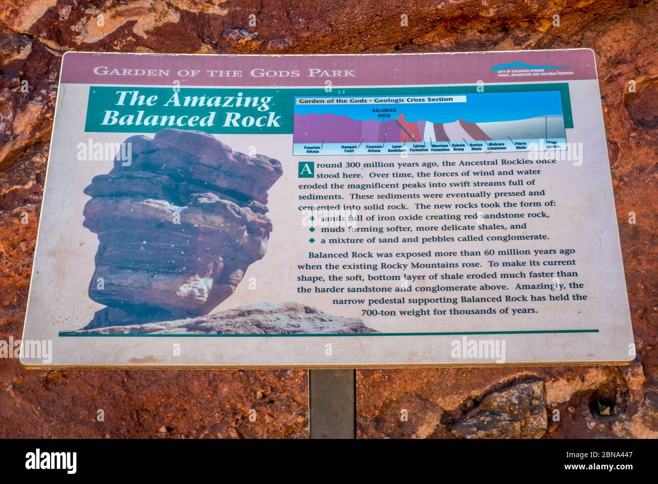 Colorado Springs, CO, USA - 29. September 2019: The Amazing Balanced Rock Stockfoto