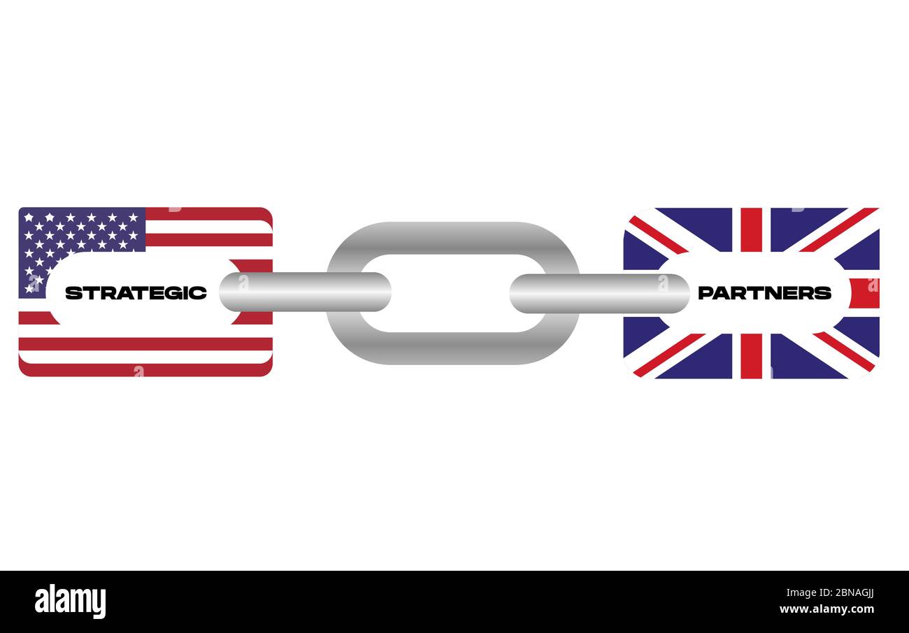 Strategische Partnerschaft USA UK Trade Deal Stock Vektor