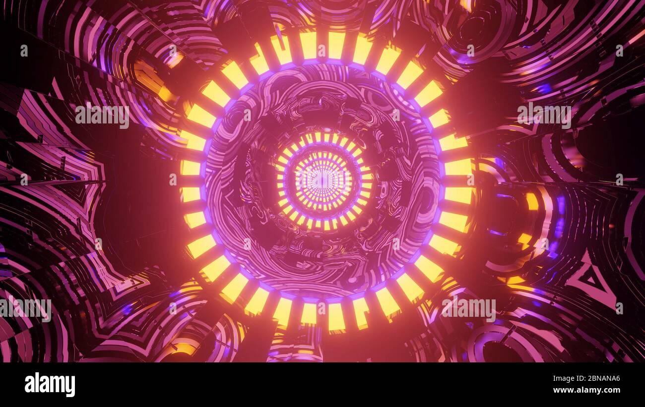 Futuristischer Hintergrund mit bunt leuchtenden Neonlichtern - ideal für Ein abstrakter Hintergrund Stockfoto