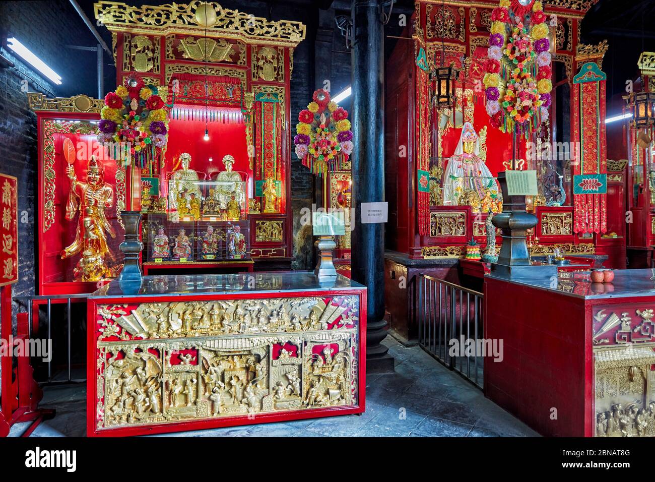 Altar im Seng Wong Tempel, erbaut 1908. Macau, China. Stockfoto