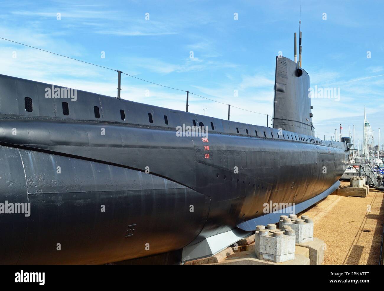 HMS Alliance im Royal Navy Submarine Museum, Gosport, Hampshire, Großbritannien. Teil des Portsmouth Historic Dockyard. Stockfoto