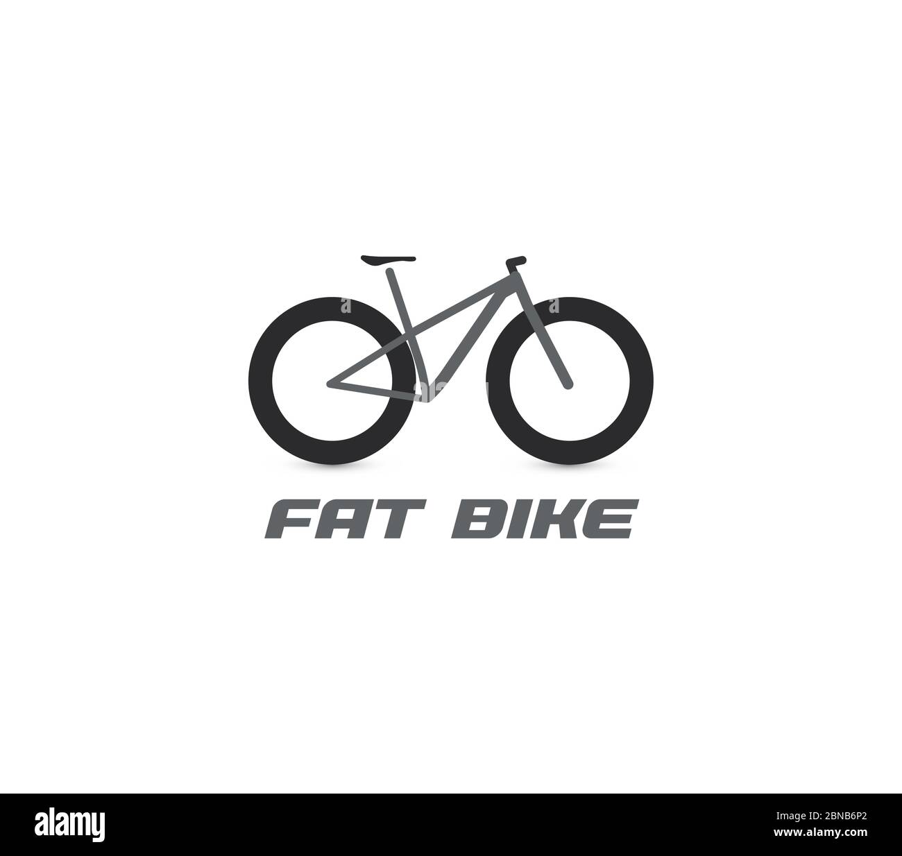 Schwarzes fetter Mountainbike Silhouette Logo. Logo für geländegängige Fahrräder. Symbol für professionelles Radfahren. Cross Country Cycle, Fahrrad Fahrt Schild. Stock Vektor