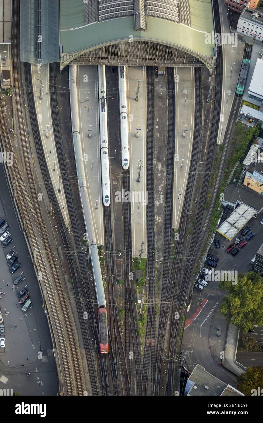 , Hauptbahnhof Köln, 21.09.2017, Luftaufnahme, Deutschland, Nordrhein-Westfalen, Köln Stockfoto