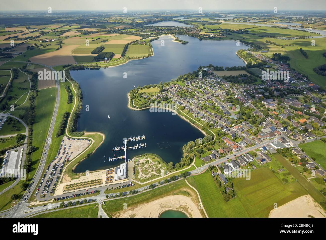 , See Xantener Suedsee in Xanten, 03.09.2017, Luftaufnahme, Deutschland, Nordrhein-Westfalen, Xanten Stockfoto