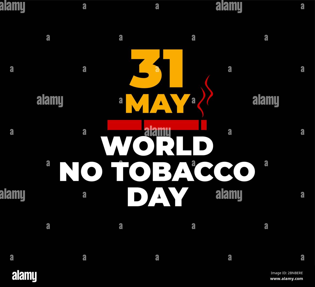 Welt kein Tabak Tag flach Design Vektor Illustration Stock Vektor