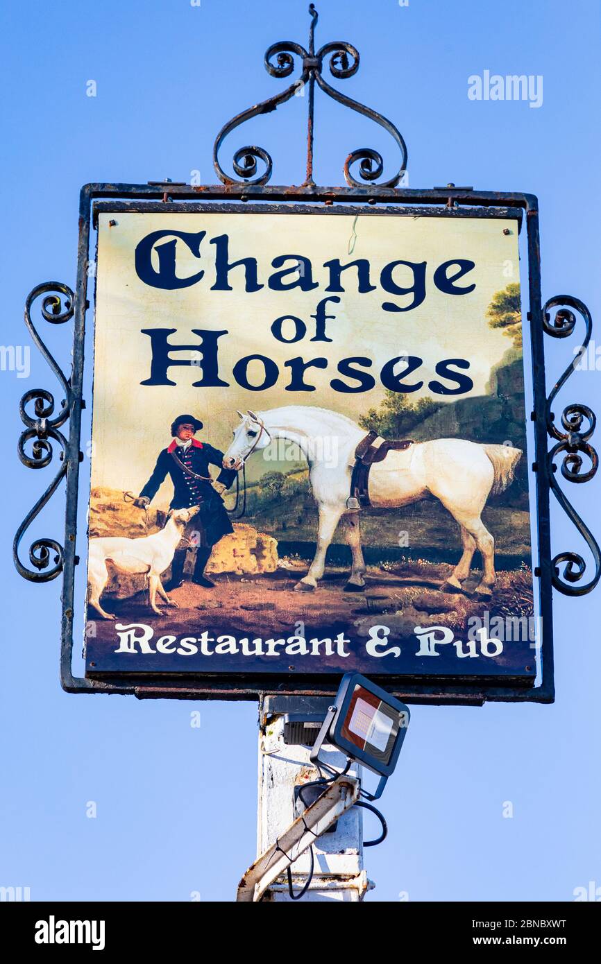 The Change of Horses, ein Pub im Zentrum von Farnborough, in der Nähe von Bromley, London, Großbritannien. Wird renoviert Stockfoto