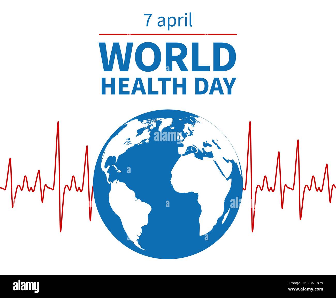 Weltgesundheitstag Konzept. Wellness, medizinische Prävention und Beruf Medicare Tag. Globale Medizin Vektor Hintergrund. Illustration des internationalen Welttages, medizinisches globales Poster Stock Vektor