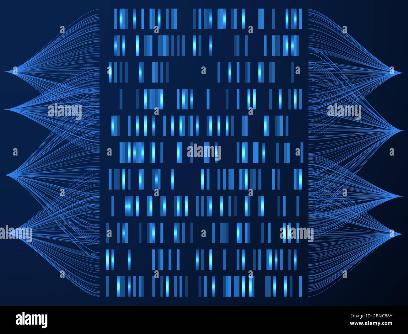 DNA-Genom-Konzept. Genomtest medizinische Karte, Gensequenzierung. Science Solution Vektor Hintergrund. Illustration des Strukturgenoms, Mapping Visualisierung Biotechnologie Forschung Stock Vektor
