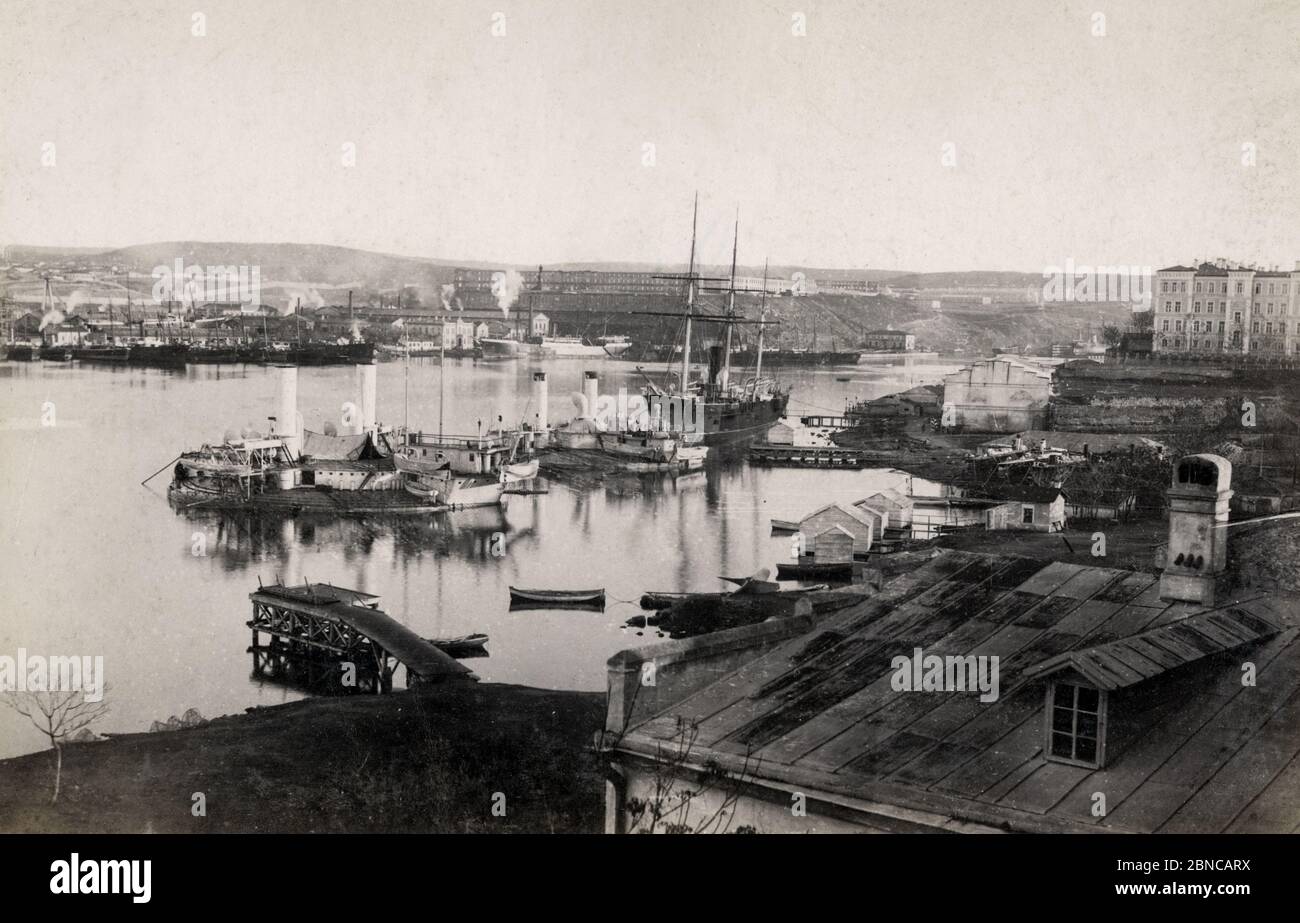 Blick auf den Hafen von Sebastopol Sewastopol, Krim Stockfoto