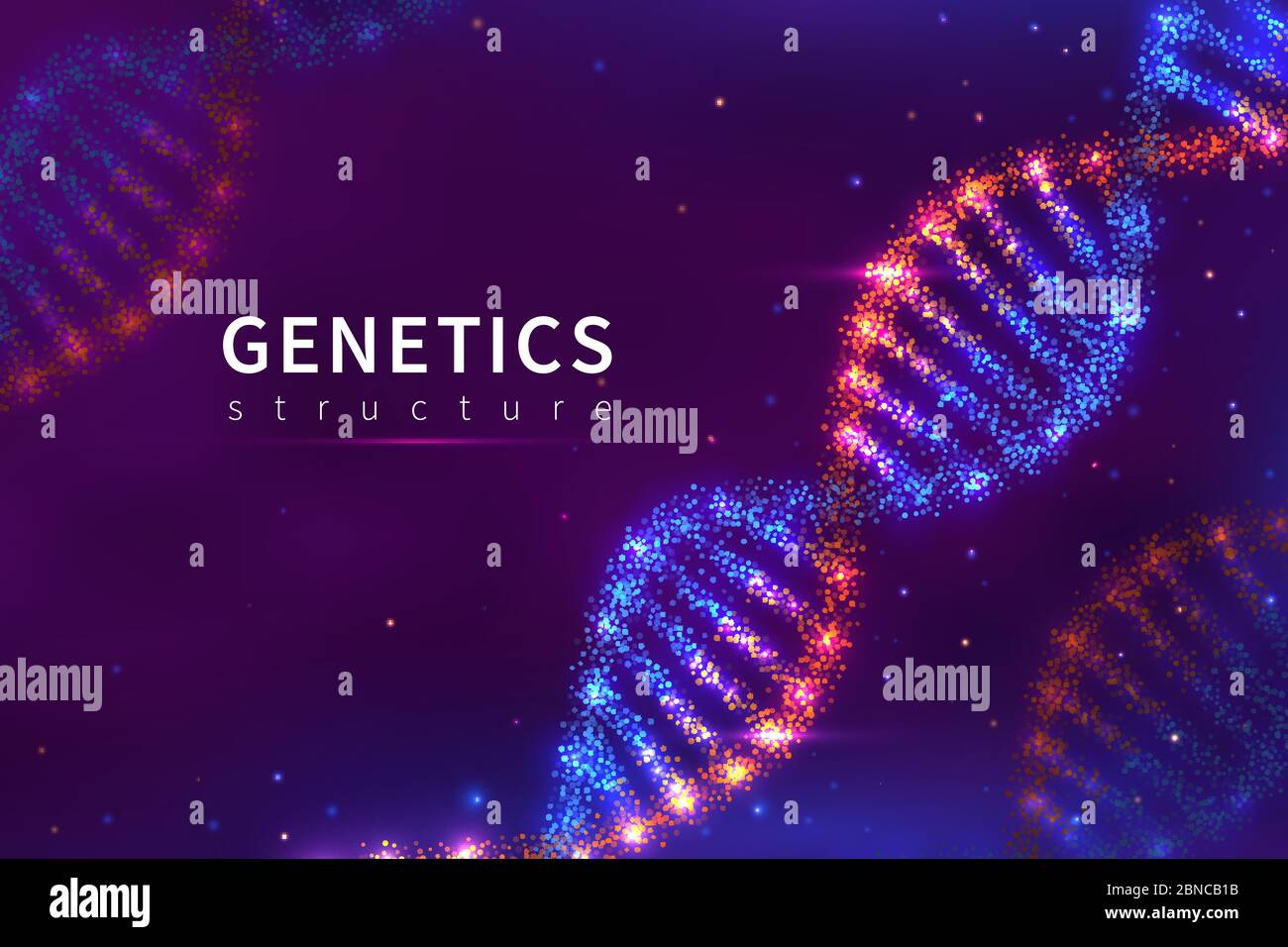 DNA-Hintergrund. Genetik Struktur, Biologie Technologie. 3d-Poster für DNA-Modell-Vektor des menschlichen Genoms. Illustration der Struktur molekulare Helix, genetische dna Stock Vektor