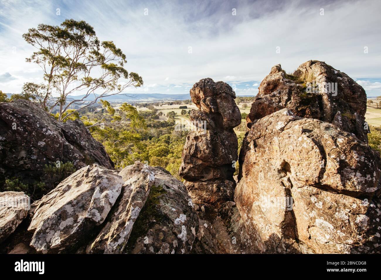 Hanging Rock in Macedon Ranges Australien Stockfoto