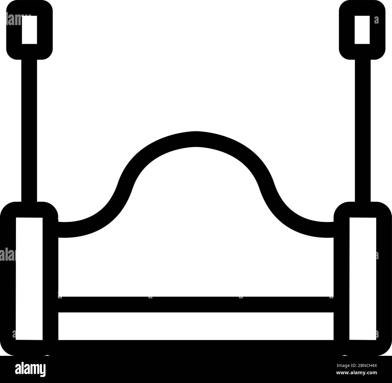 Hängender Schutzartikel mit Rückenlehne und Armlehnen Icon Vektor Umriss Illustration Stock Vektor