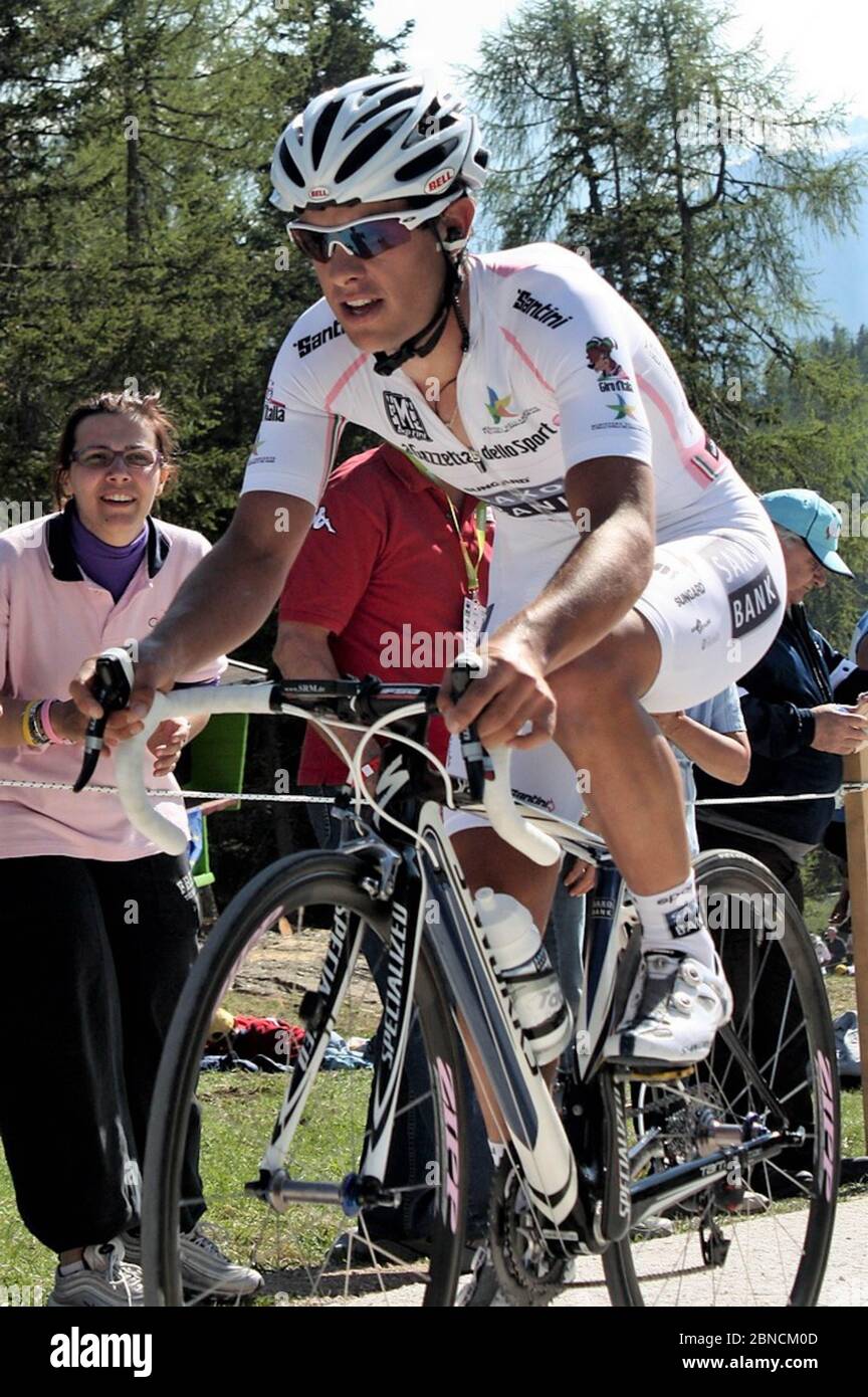Richie Porte de Saxo Bank während der Tour d'Italie San Vigilio di Enneberg – Plan de Corones (12.9 km) am 25. Mai 2010 in Plan de Corones ,Italie - Foto Laurent Lairys / DPPI Stockfoto
