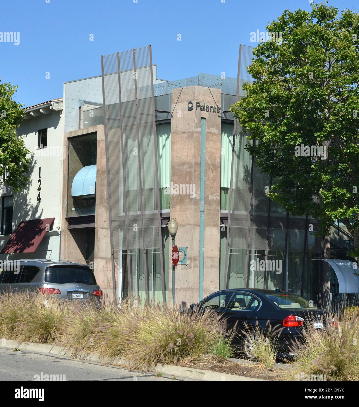 Palantir Technologies Büro in der University Avenue, Palo Alto, Kalifornien, USA im Juni 2015 Stockfoto