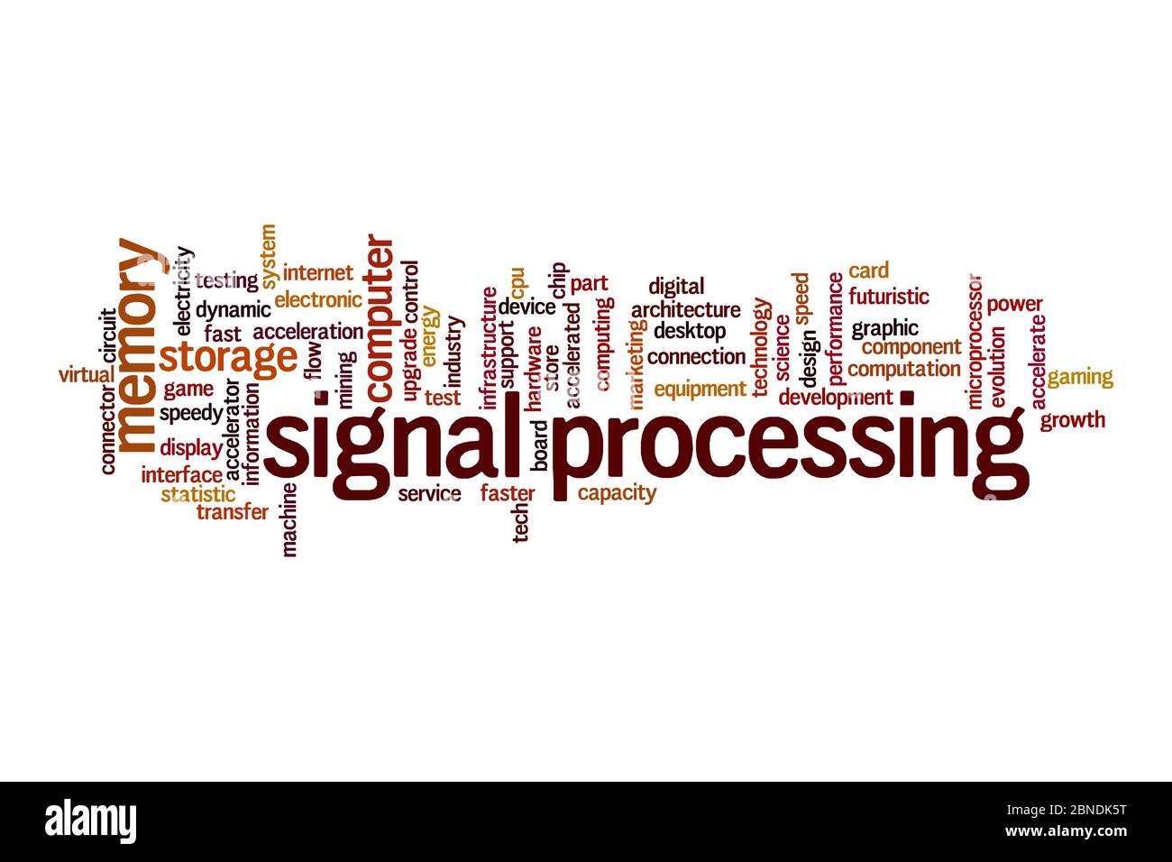 Signalverarbeitung Cloud-Konzept auf weißem Hintergrund Stockfoto
