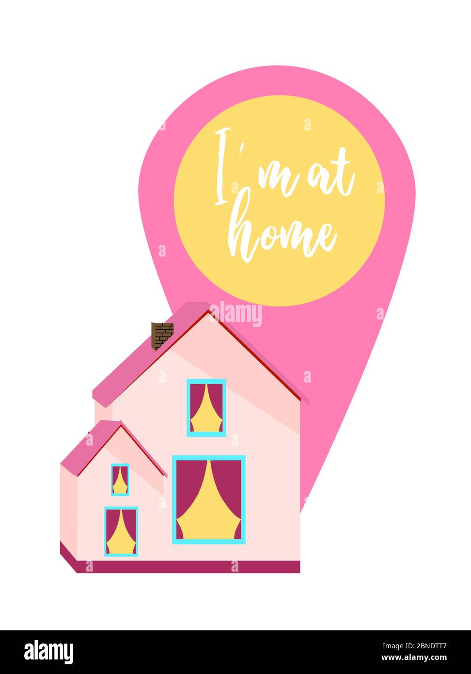 Ich Bin Zu Hause Englisch Ich bin zu Hause. Motivationsposter. Haus auf weißem Hintergrund