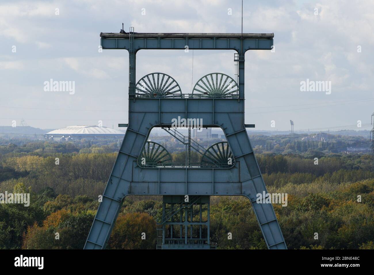 Dachgerüst der Zeche Ewald in Herten im Ruhrgebiet Stockfoto