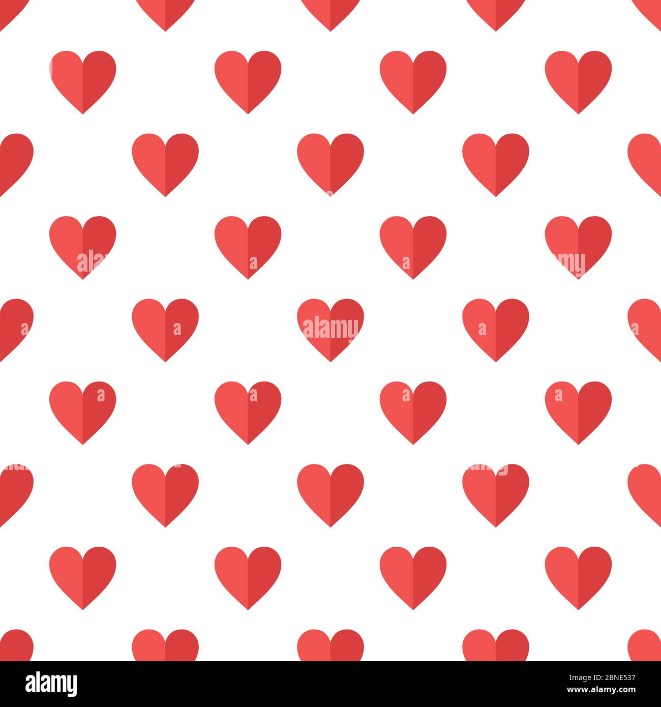 Rote Herzen nahtloses Muster. Abstrakte geometrische Wrapping-Textur. Verpackungsdesign in flacher Ausführung. Geeignet für Geschenkpapier oder Grußkarte zum Valentinstag Stock Vektor