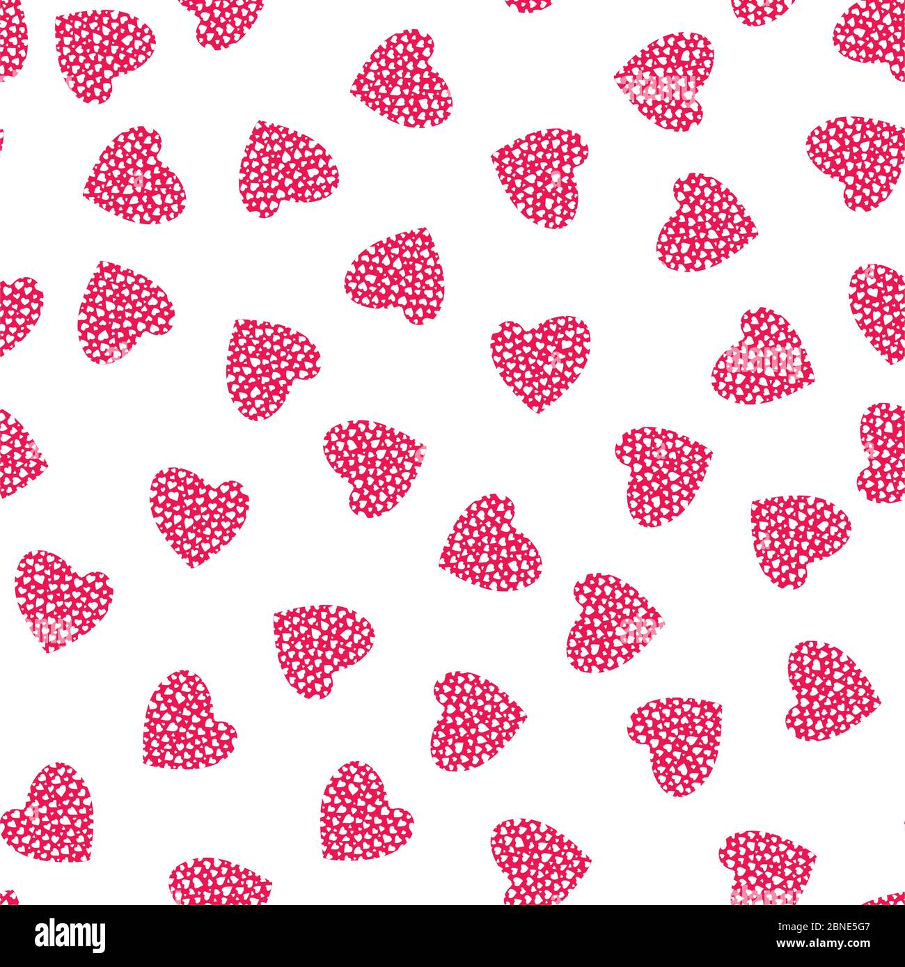 Herz nahtloses Muster. Rosa und weiß romantischen Hintergrund. Verpackung Textur für Valentinstag Geschenk oder Grußkarte Design. Vektor eps8 Abbildung Stock Vektor