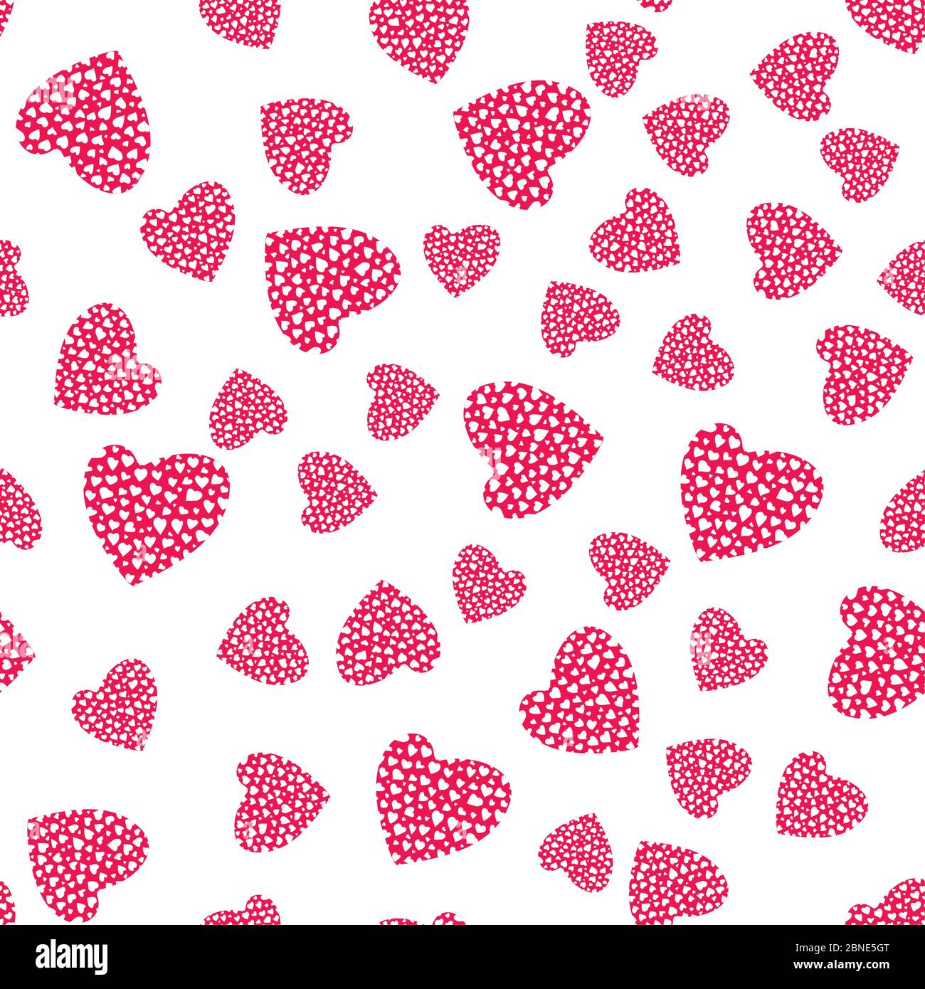 Herz nahtloses Muster. Rosa und weiß romantischen Hintergrund. Verpackung Textur für Valentinstag Geschenk oder Grußkarte Design. Vektor eps8 Abbildung Stock Vektor