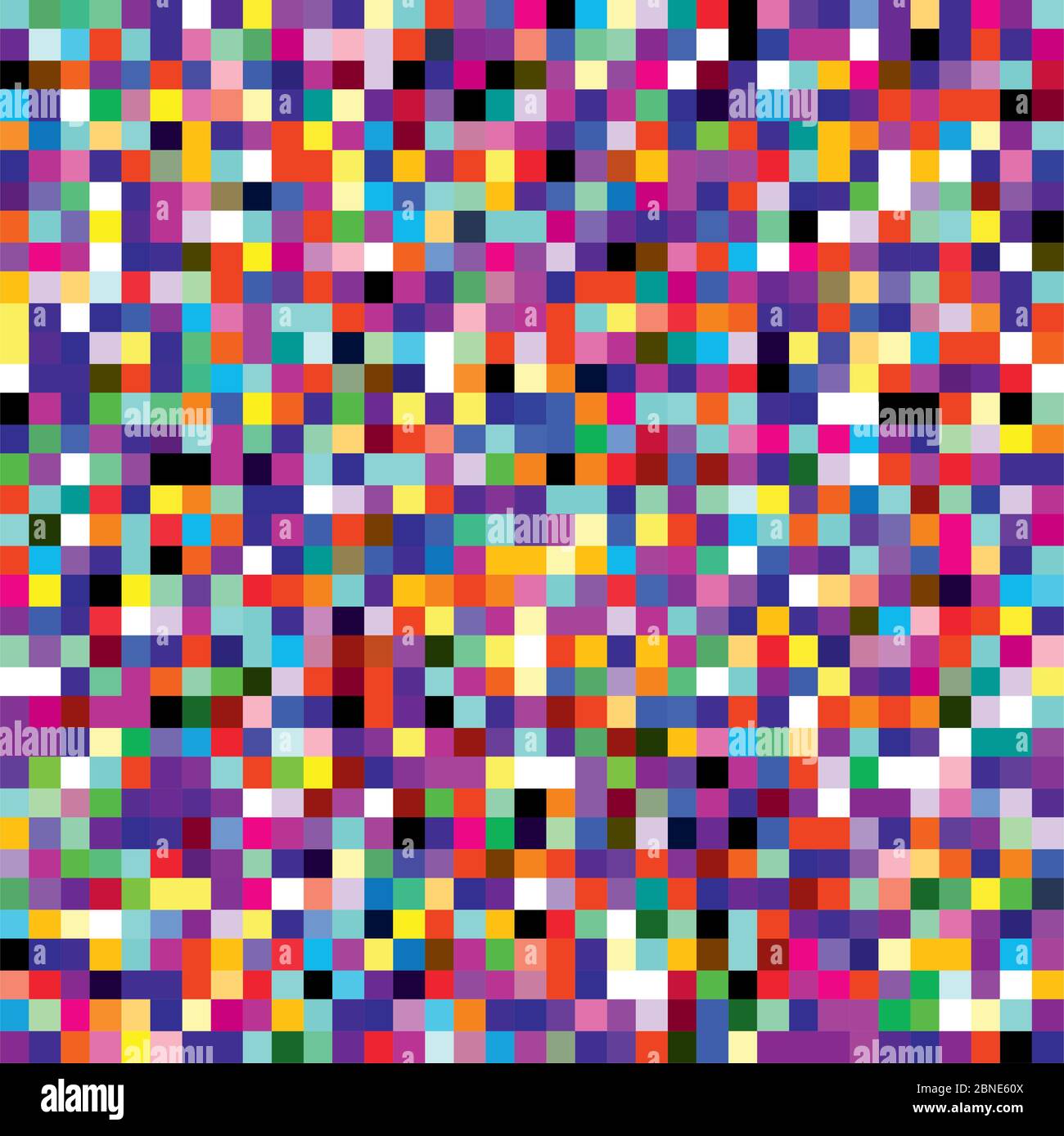 Bunte Pixel Mosaik nahtlose Muster. Wiederholende Textur mit quadratischen Punkten mit mehreren Farben. Retro 8-Bit-Videospiel-Stil geometrische Vektor Hintergrund. Stock Vektor