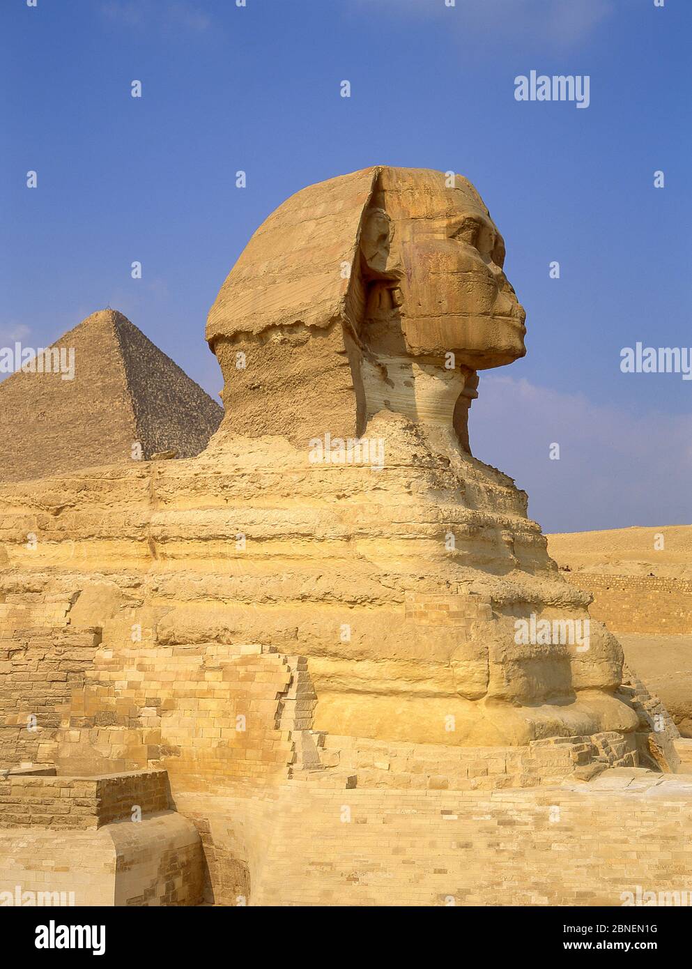 Die große Sphinx von Gizeh, Gizeh, Gizeh Regierung, Republik Ägypten Stockfoto