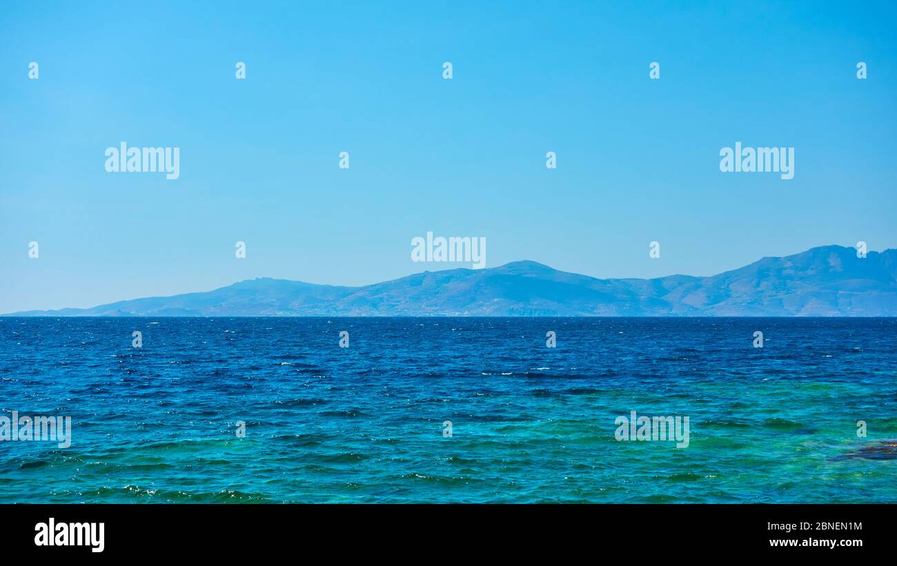 Ägäis und Tinos, Griechenland. Griechische Landschaft - Seenlandschaft Stockfoto