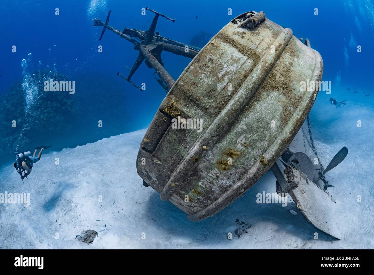 Das weltberühmte Wrack der Kittiwake in Grand Cayman Stockfoto