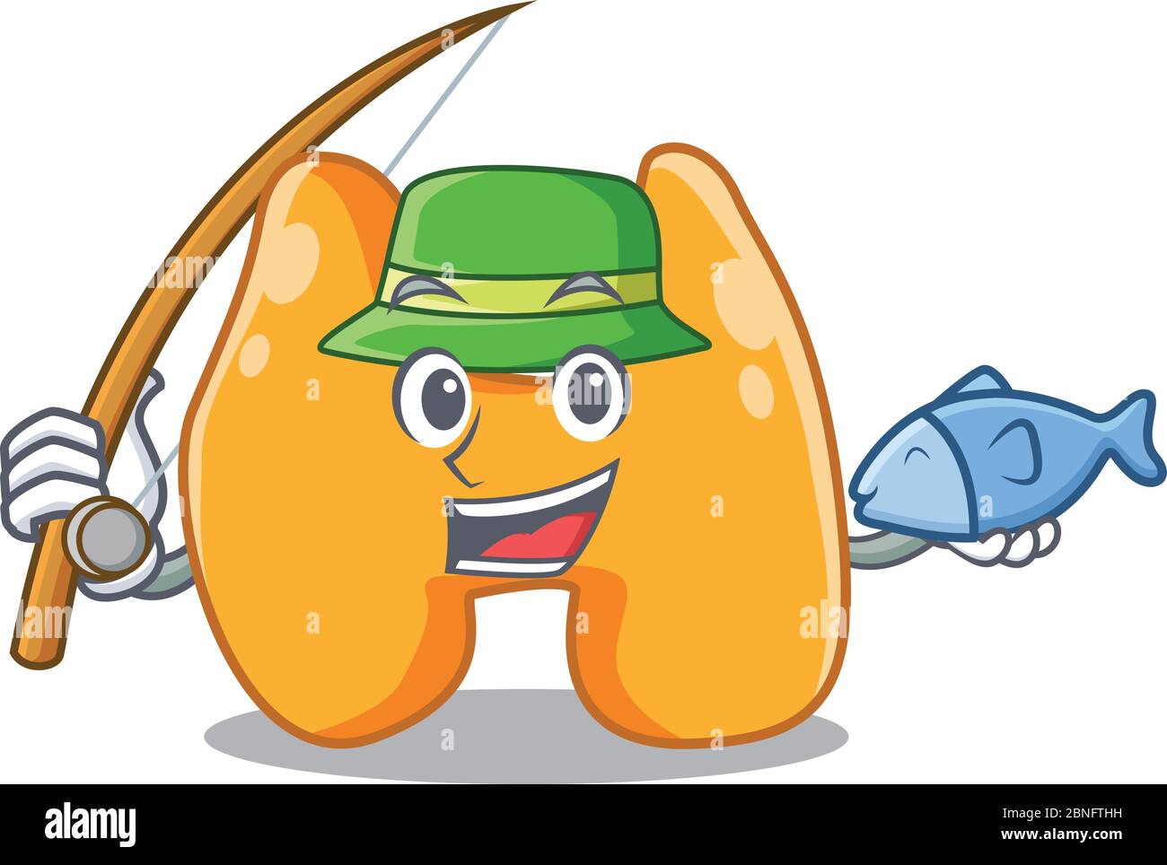 Cartoon Design Stil der Schilddrüse geht zum Angeln Stock Vektor