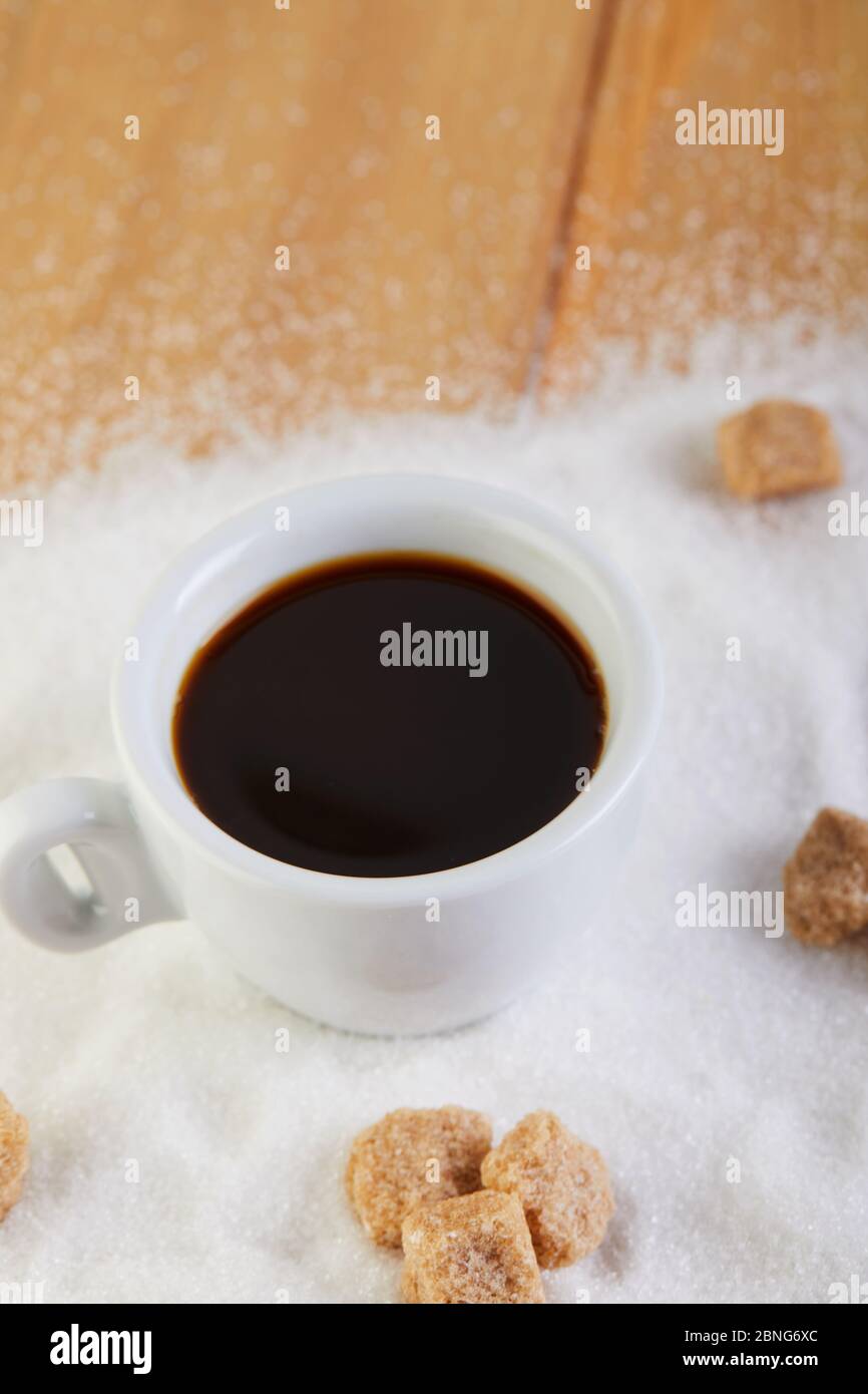 Tasse Kaffee, was eine Diät und Gesundheit Konzept. Kopieren Sie das Gewürz Stockfoto