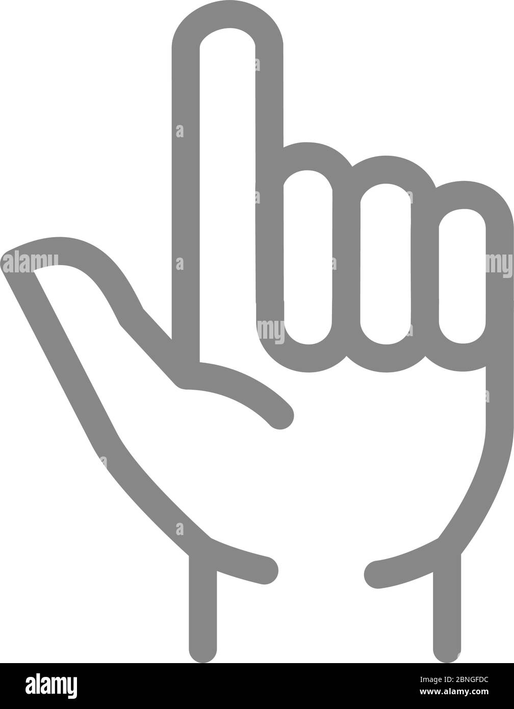 Symbol für Linie mit zwei Fingern nach oben. Zeigerichtung, Gestik der Pistole Stock Vektor