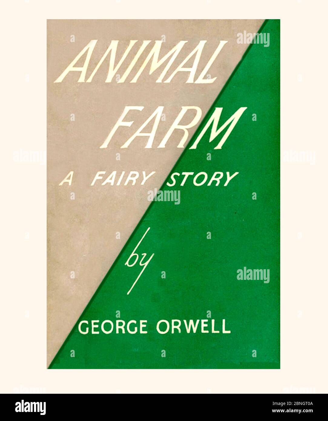 George Orwell Animal Farm EINE Märchen-Geschichte erste Ausgabe Buchcover 1945 aktualisiert und zurückgesetzt Stockfoto