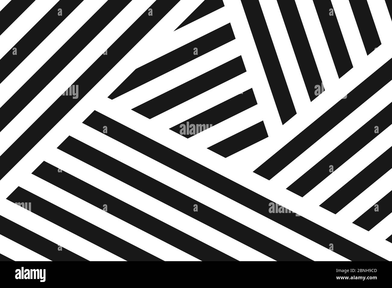 Abstraktes schwarz-weißes Muster Streifen Linie Vorlage Design Kunstwerk Hintergrund. Verwenden Sie für Anzeige, Poster, Grafik, Vorlagendesign, Druck. Illustration Stock Vektor