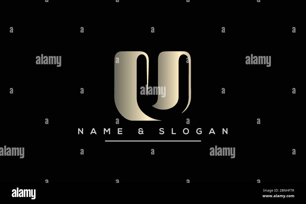 U, UU Abstraktes Logo von Buchstaben des Alphabets Stock Vektor