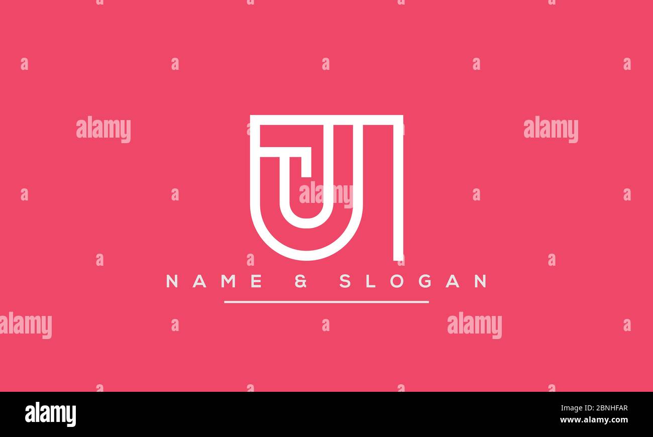 U, UU Abstraktes Logo von Buchstaben des Alphabets Stock Vektor