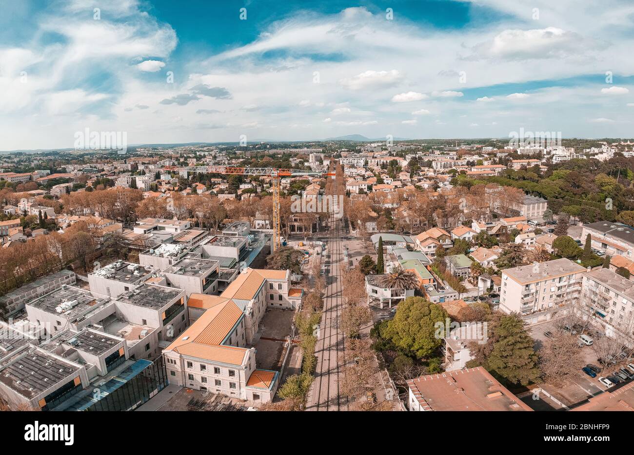 Panorama in Montpellier, Vue aérienne de Montpellier Stockfoto