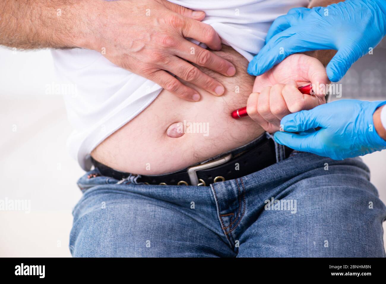 Patient leidet an Diabetes Hausarzt Stockfoto